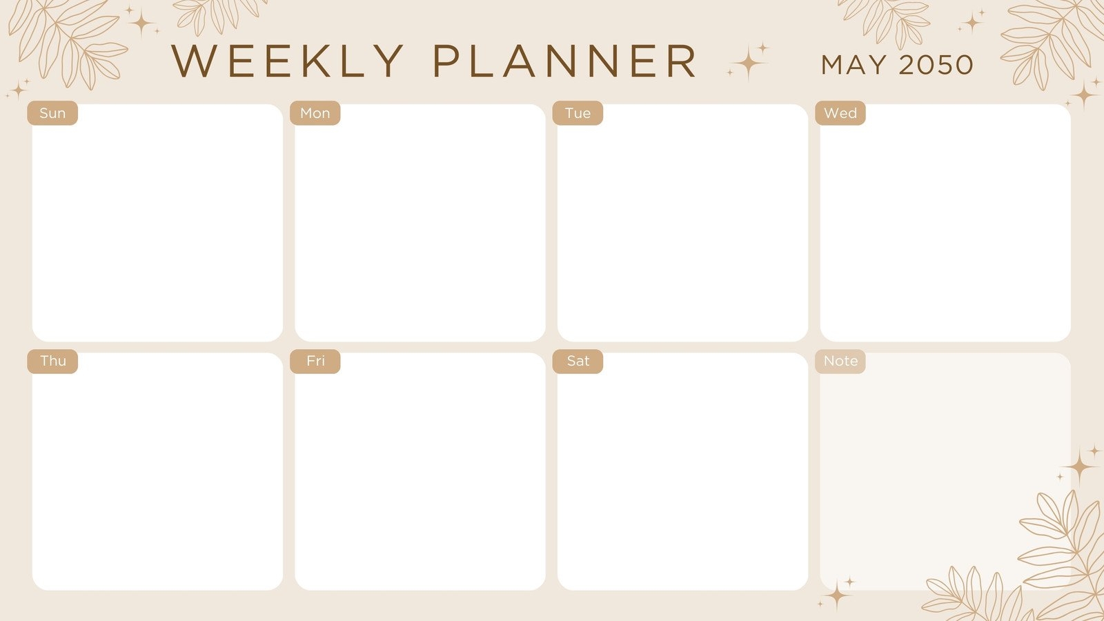 One Week Blank Calendar Printable