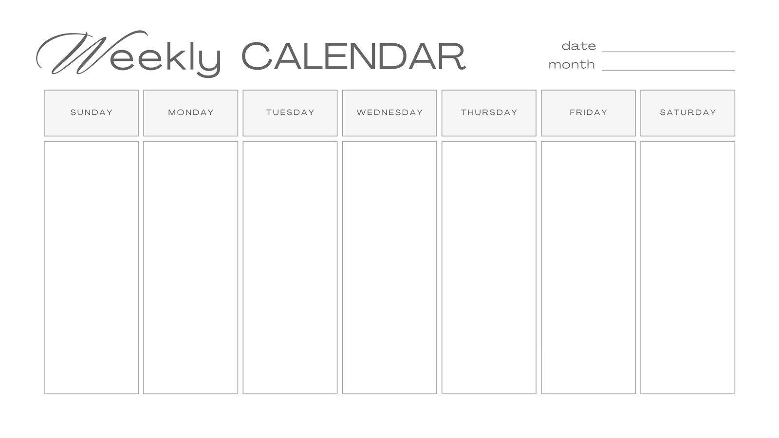 Free Printable Blank 4 Week Calendars