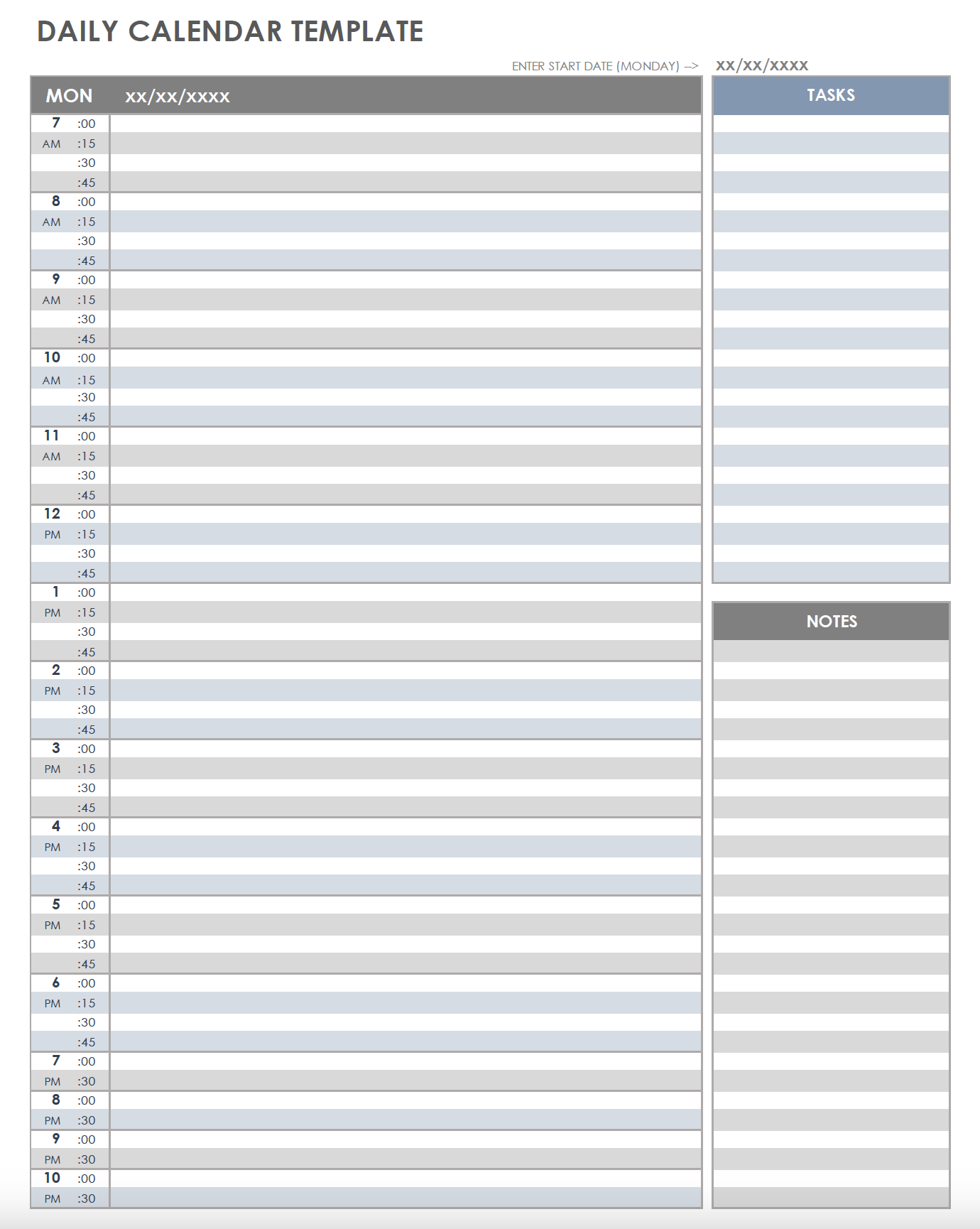 Free Blank Printable Calendar With Checklist