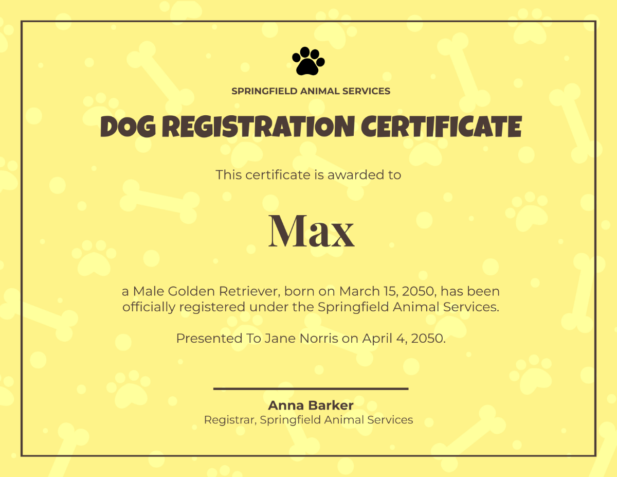 Free Printable Dog Certificate Templates To Customize Online