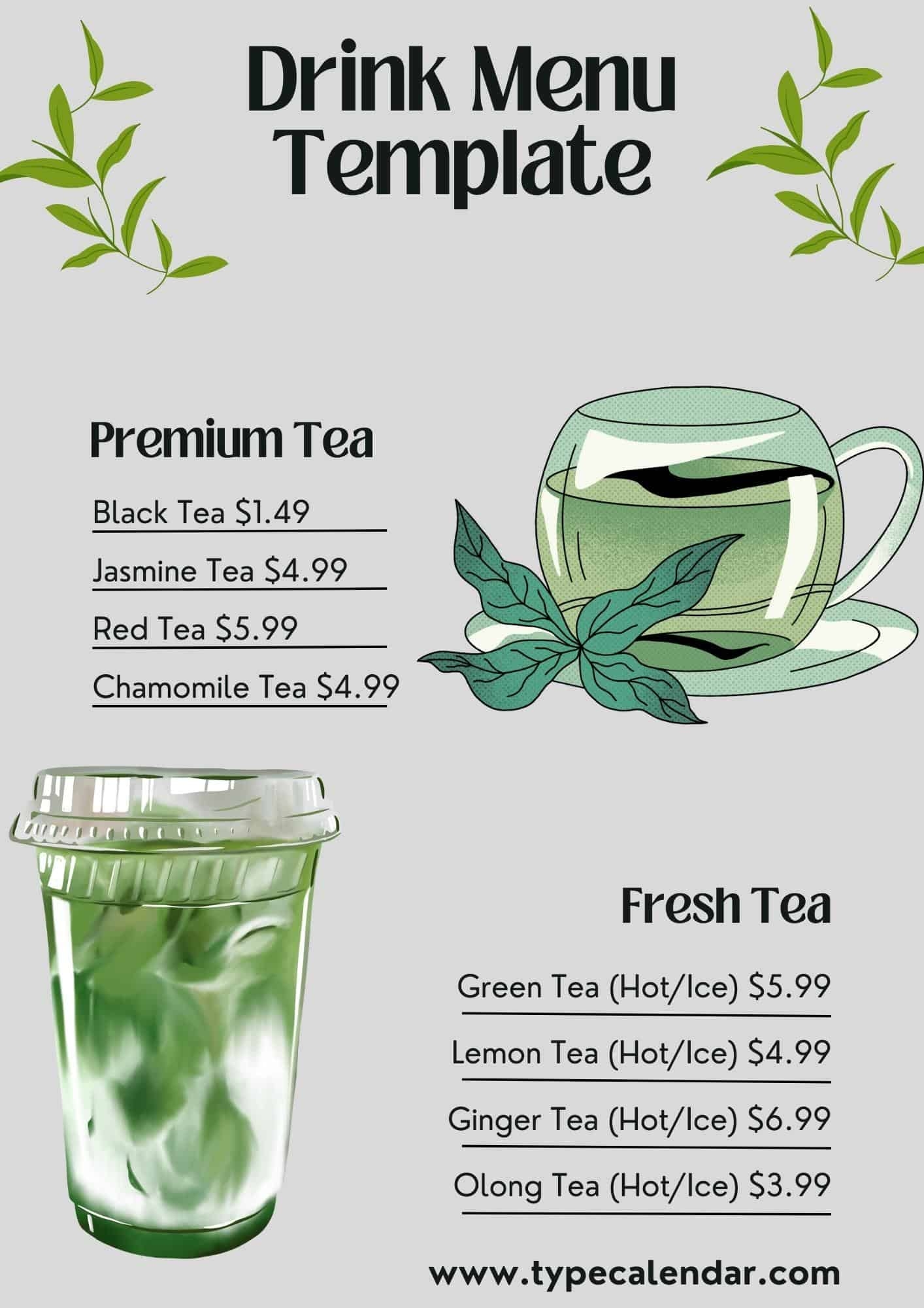 Free Printable Drink Menu Templates Word PDF Wedding Christmas