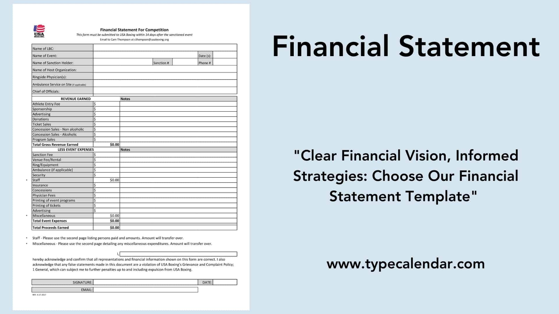Free Printable Blank Financial Statement Form