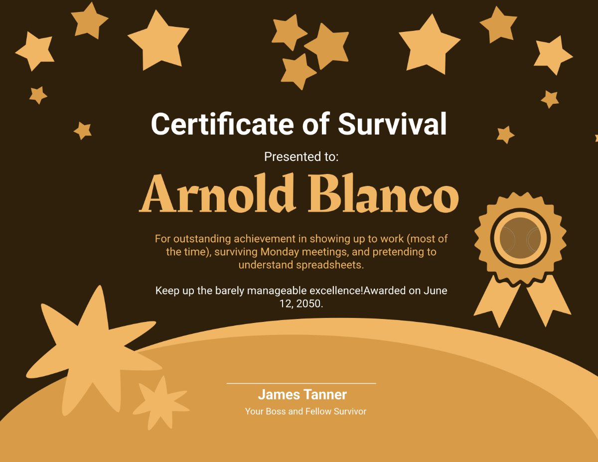 Blank Funny Certificate Printable