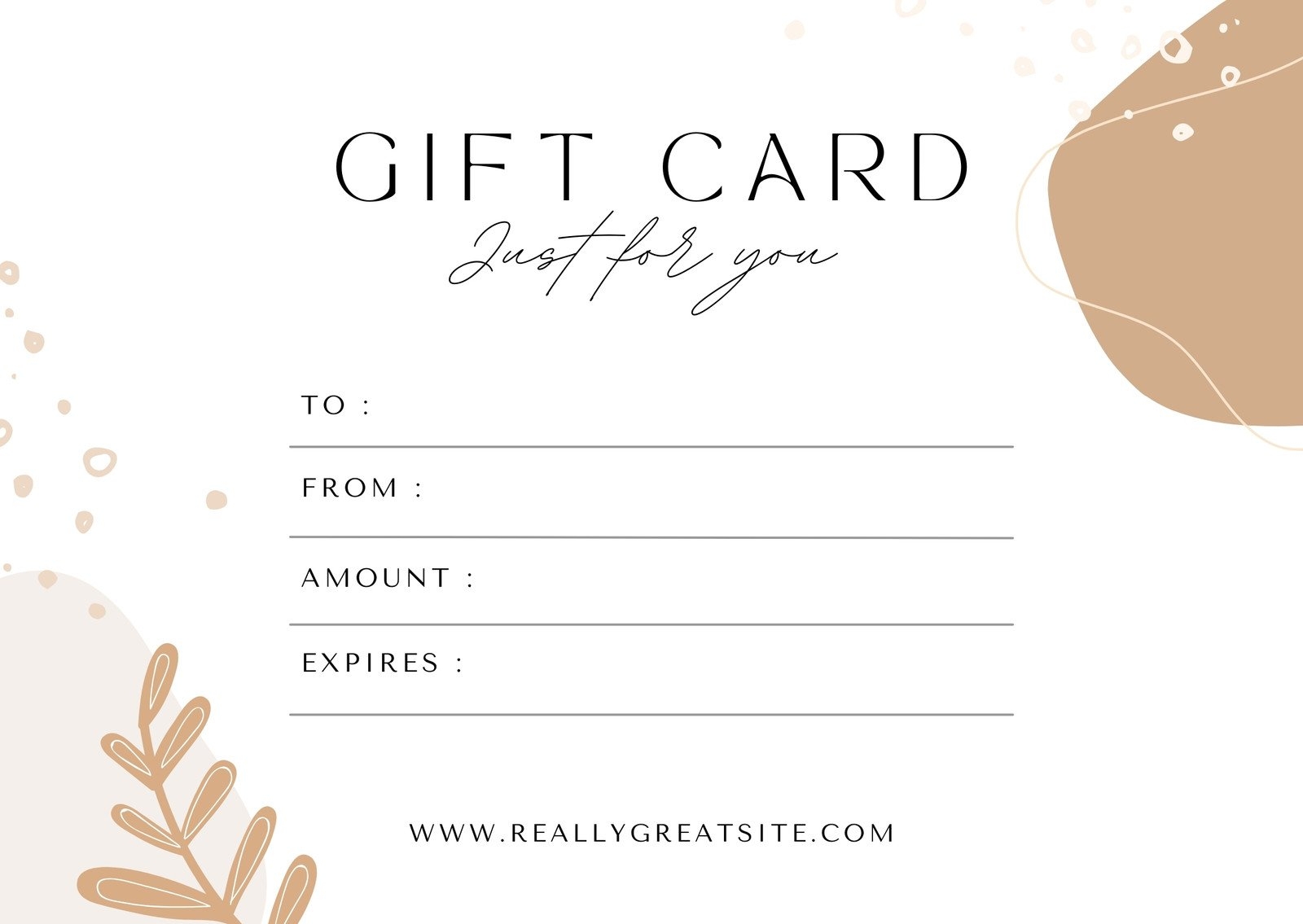 Blank Printable Gift Certificates