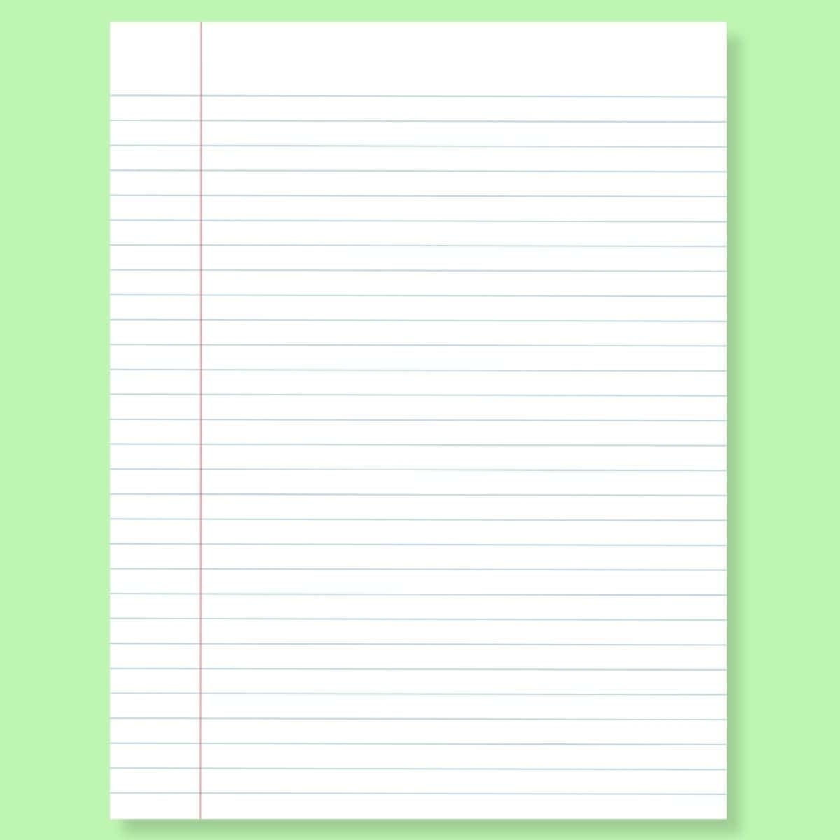 FREE Printable Lined Paper PDF Wide Ruled 