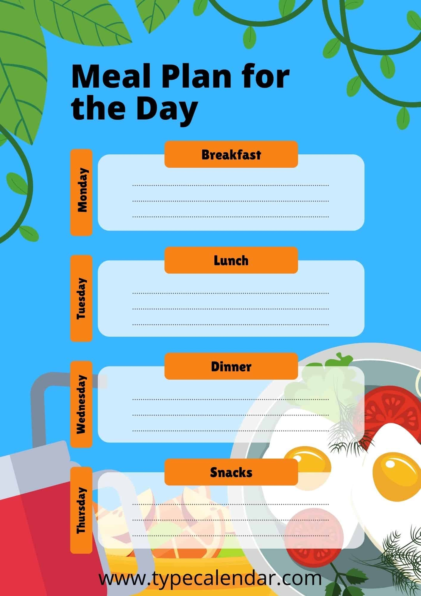 Free Printable Meal Plan Templates Excel PDF Word Weight Loss