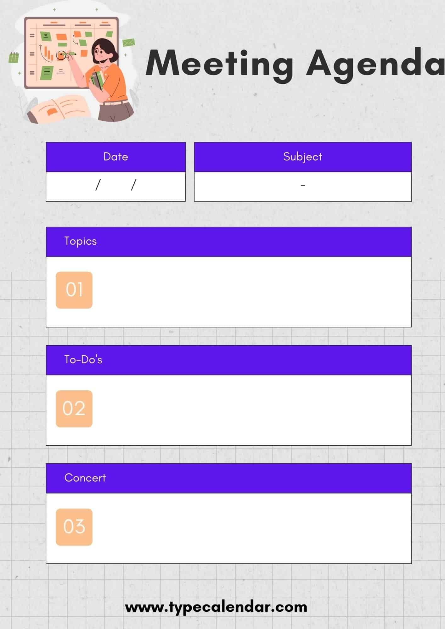 Printable Blank Meeting Agenda Form