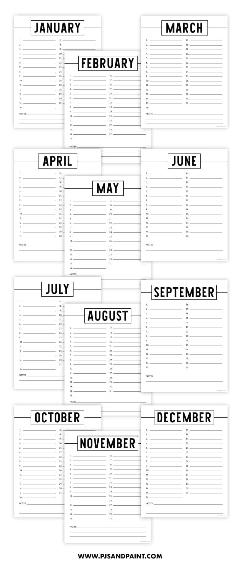 Free Printable Perpetual Calendar Printable Birthday Calendar