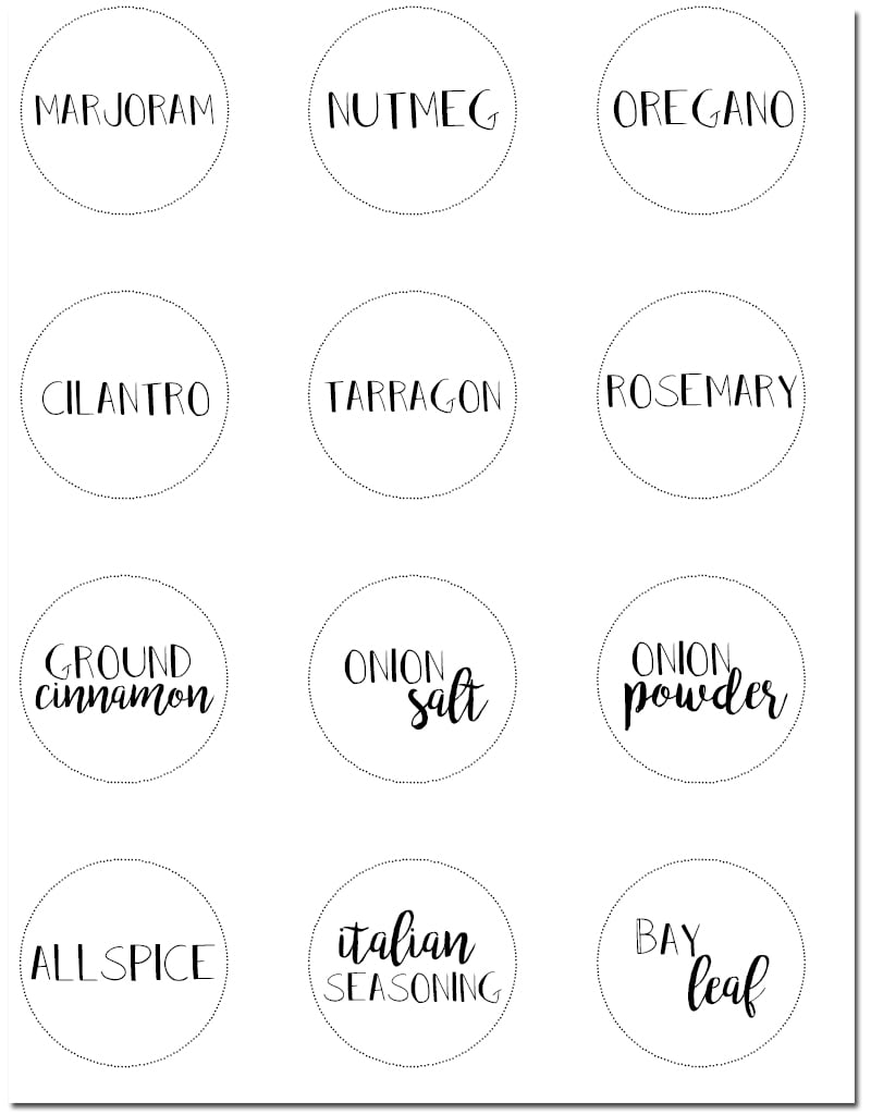 Blank Printable Spice Jar Templates