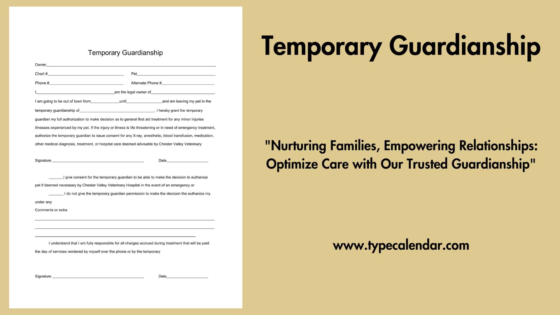 Free Printable Temporary Guardianship Templates PDF Word Form Letter Free Printable Temporary Guardianship Templates PDF Word Form Letter