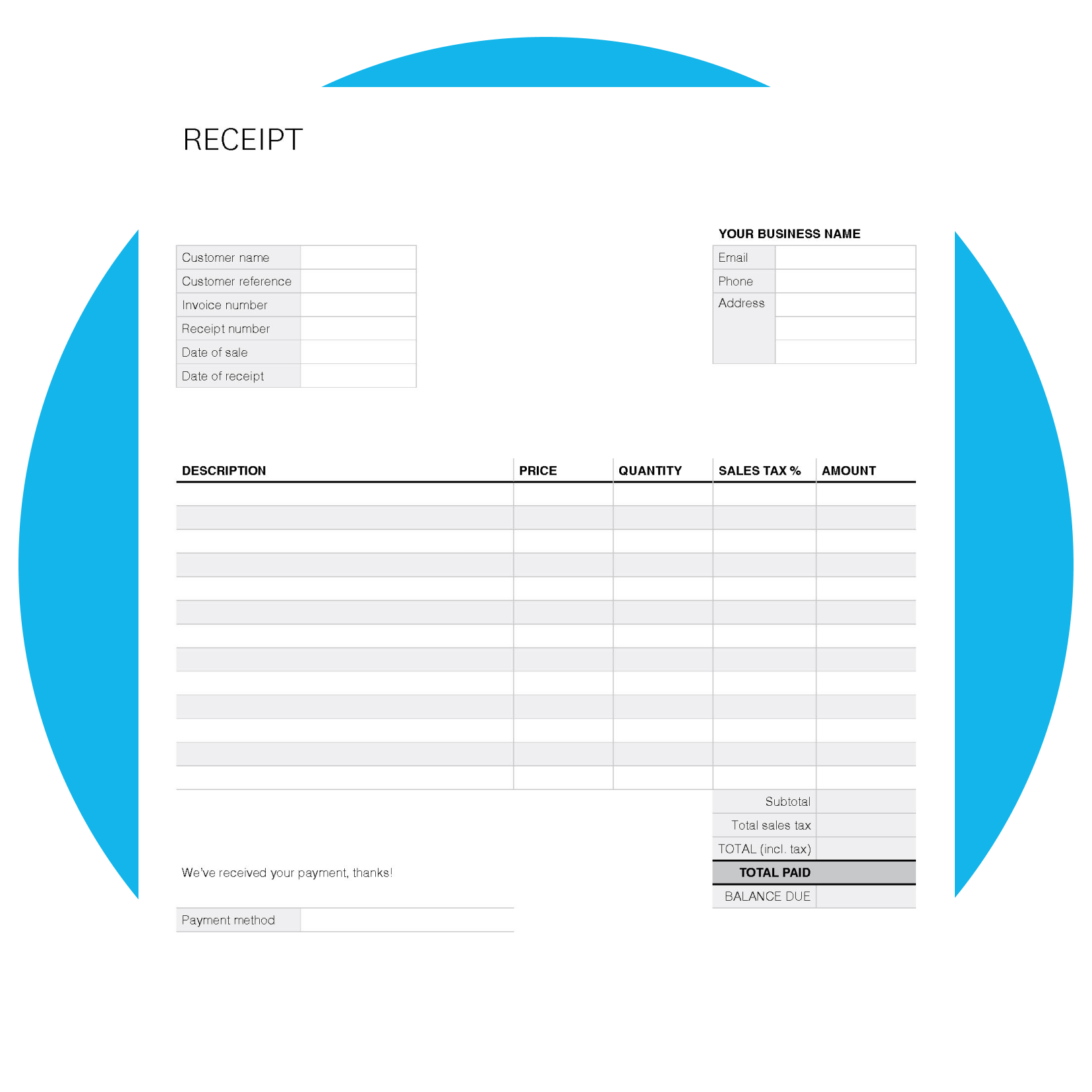 Free Receipt Template Xero ID