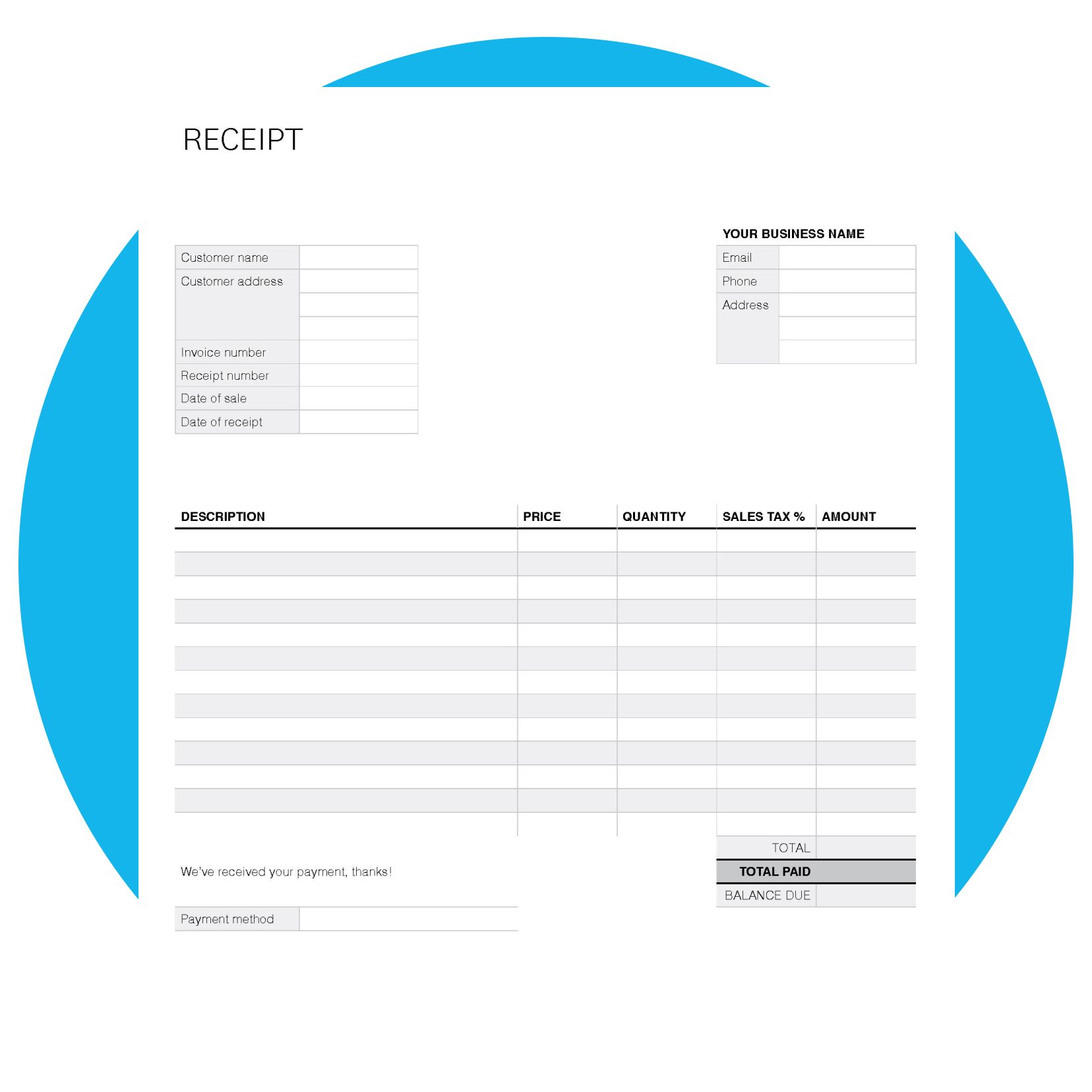 Free Printable Blank Receipt Forms