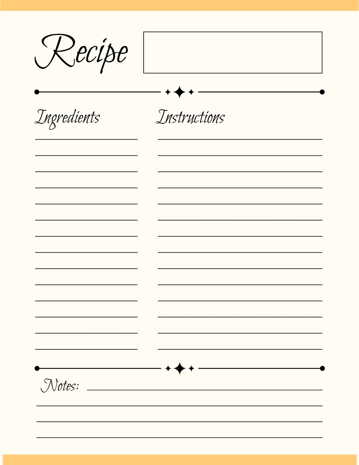 Free Recipe Card Templates Editable And Printable