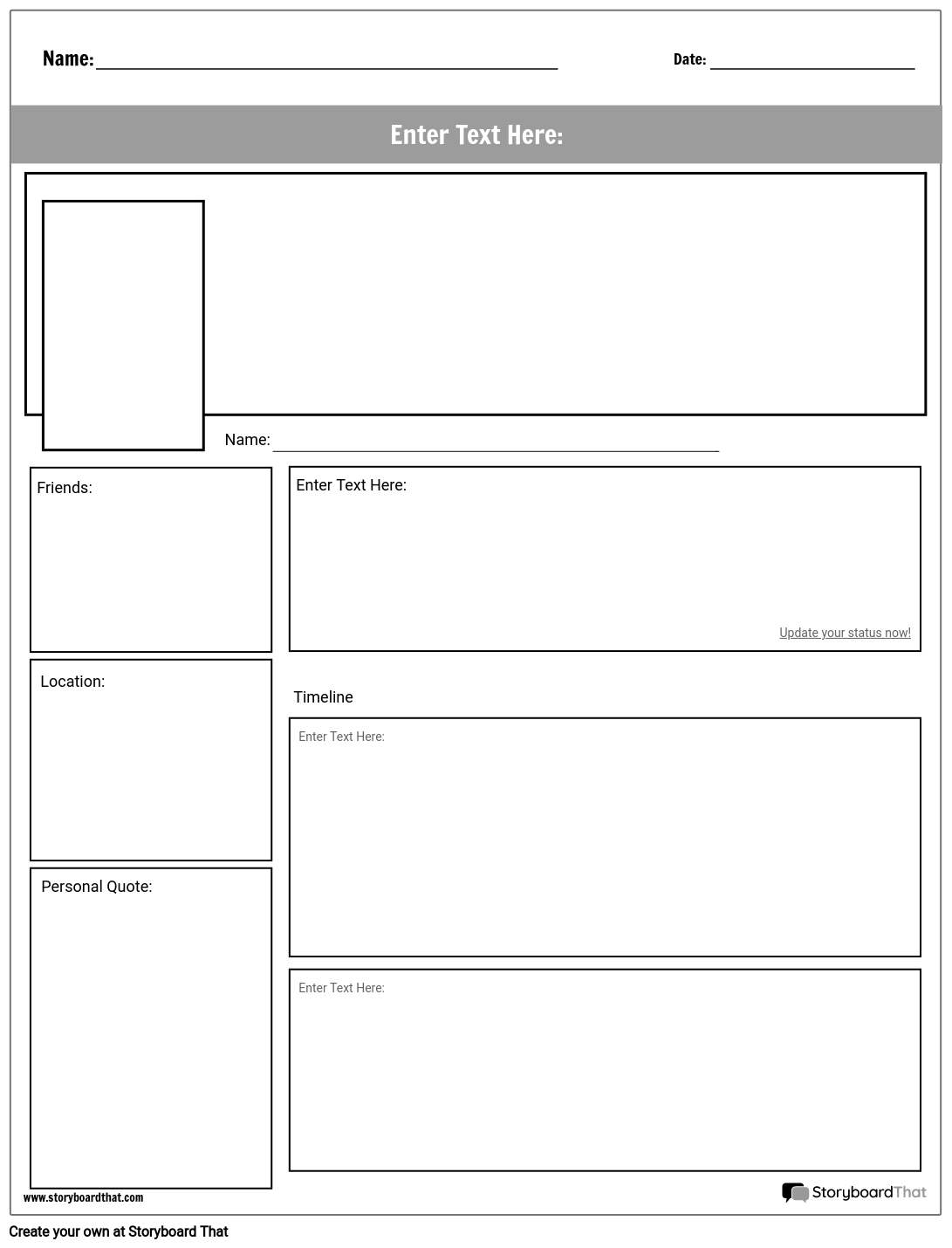 Free Social Media Profile Templates By Storyboard That