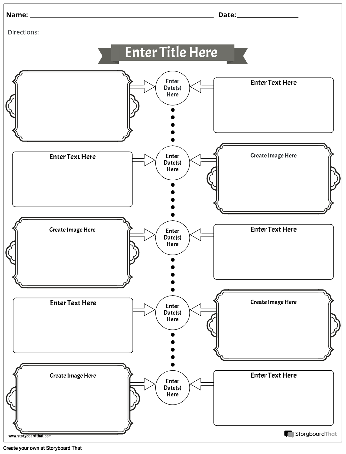 Blank Timeline Worksheet Printable