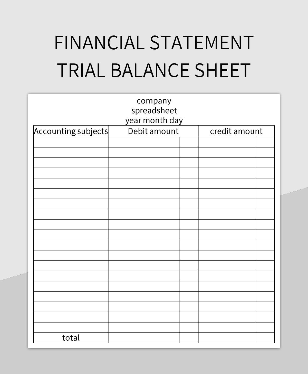 Free Trial Balance Templates For Google Sheets And Microsoft Excel Slidesdocs