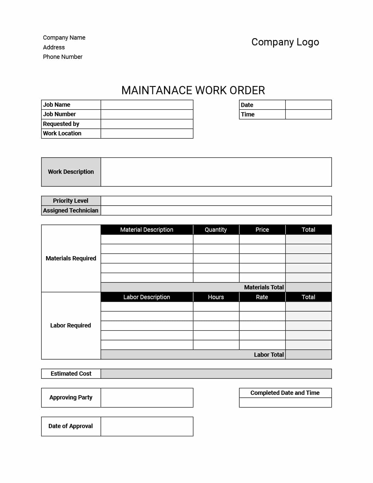 Blank Generic Order Form Free Printable Blank Generic Order Form Free Printable