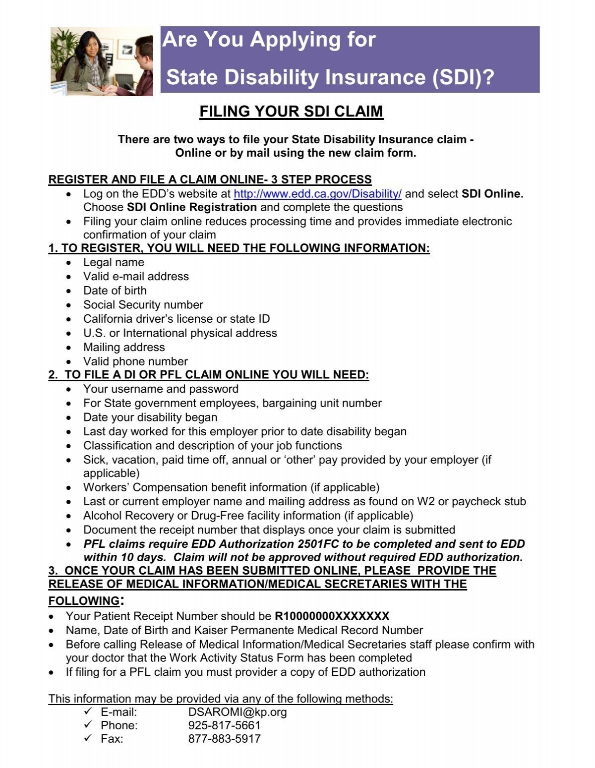 How To Apply For State Disability My Doctor Online The Permanente 