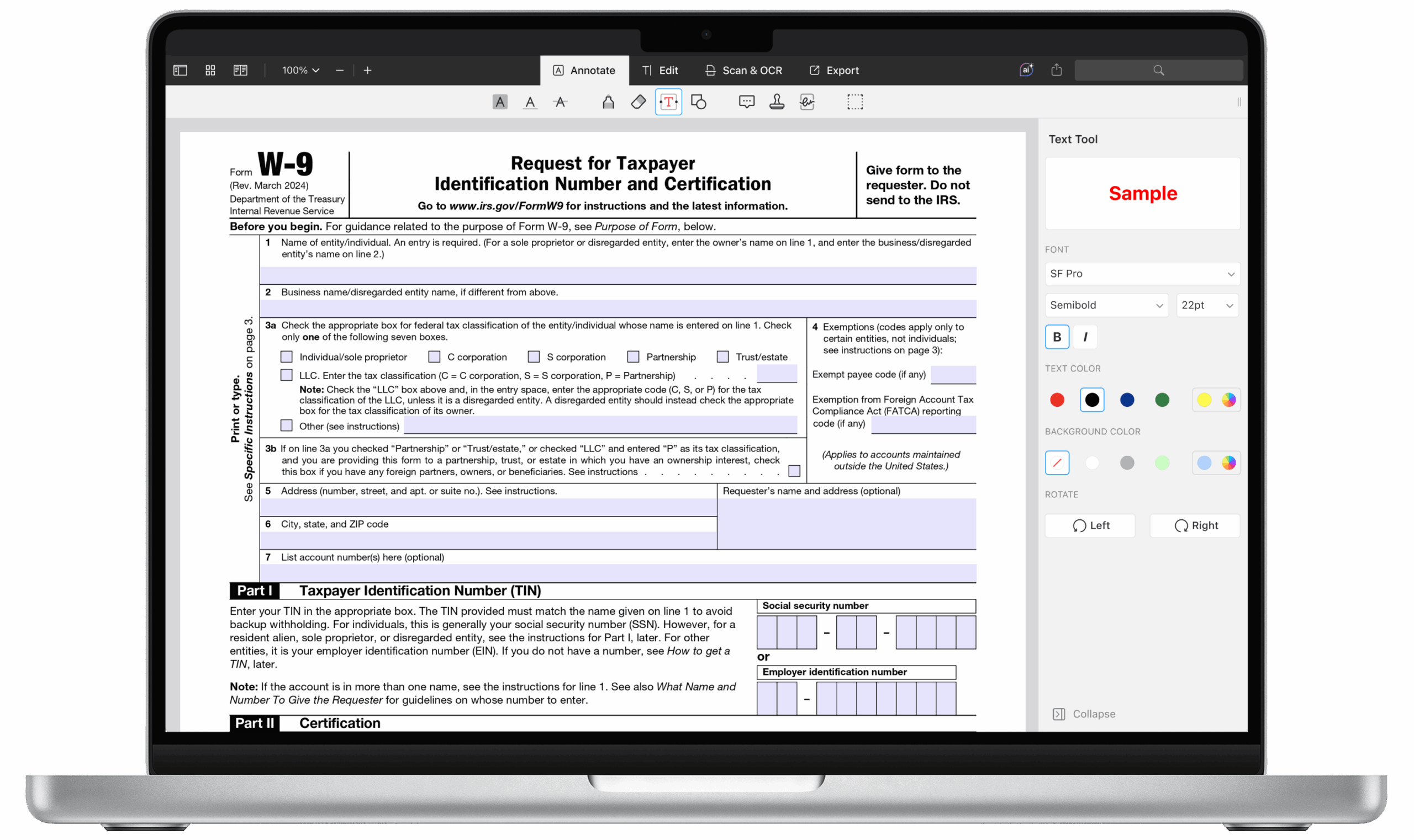 Blank W9 Form Printable