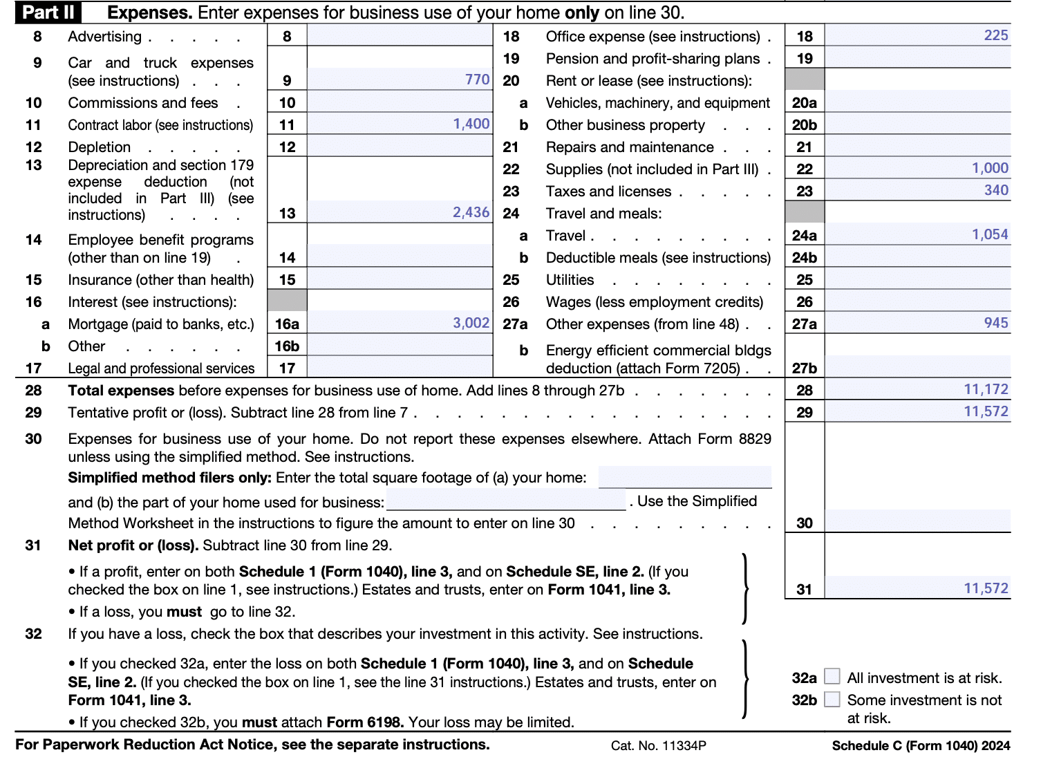 How To Fill Out Schedule C In 2025 With Example How To Fill Out Schedule C In 2025 With Example