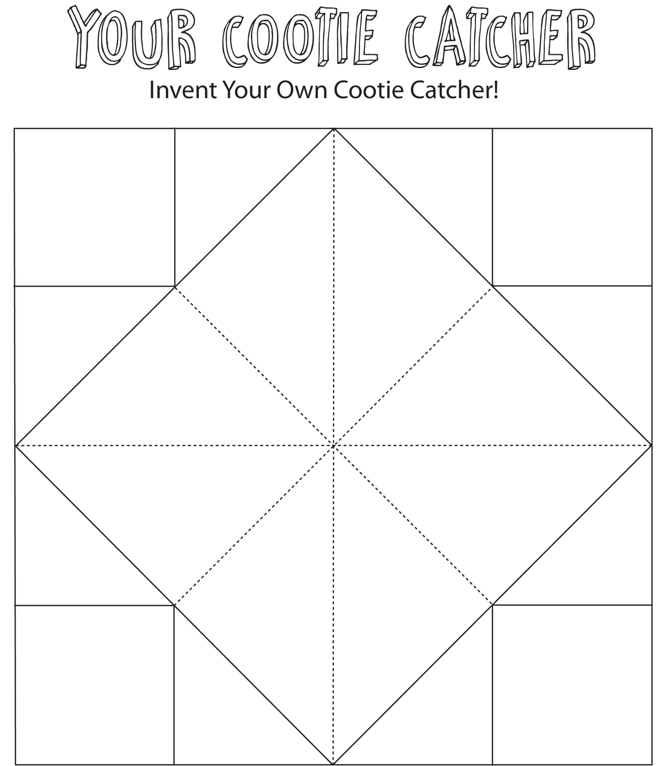 Blank Cootie Catcher Template Printable Blank Cootie Catcher Template Printable