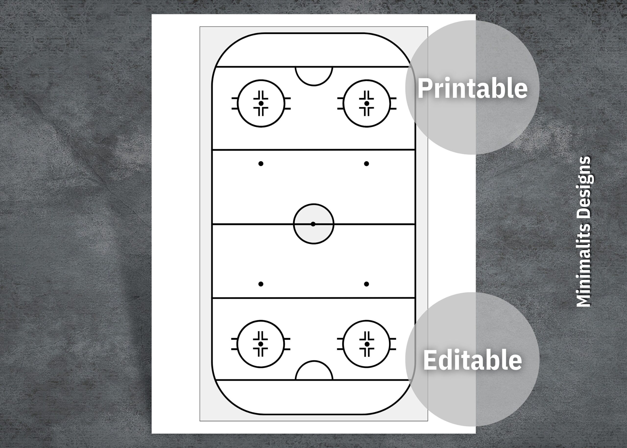 Ice Hockey Playbook Template Printable Blank Ice Hockey Rink Canva Template Ice Hockey Practice Plan Editable Ice Hockey Playbook Etsy