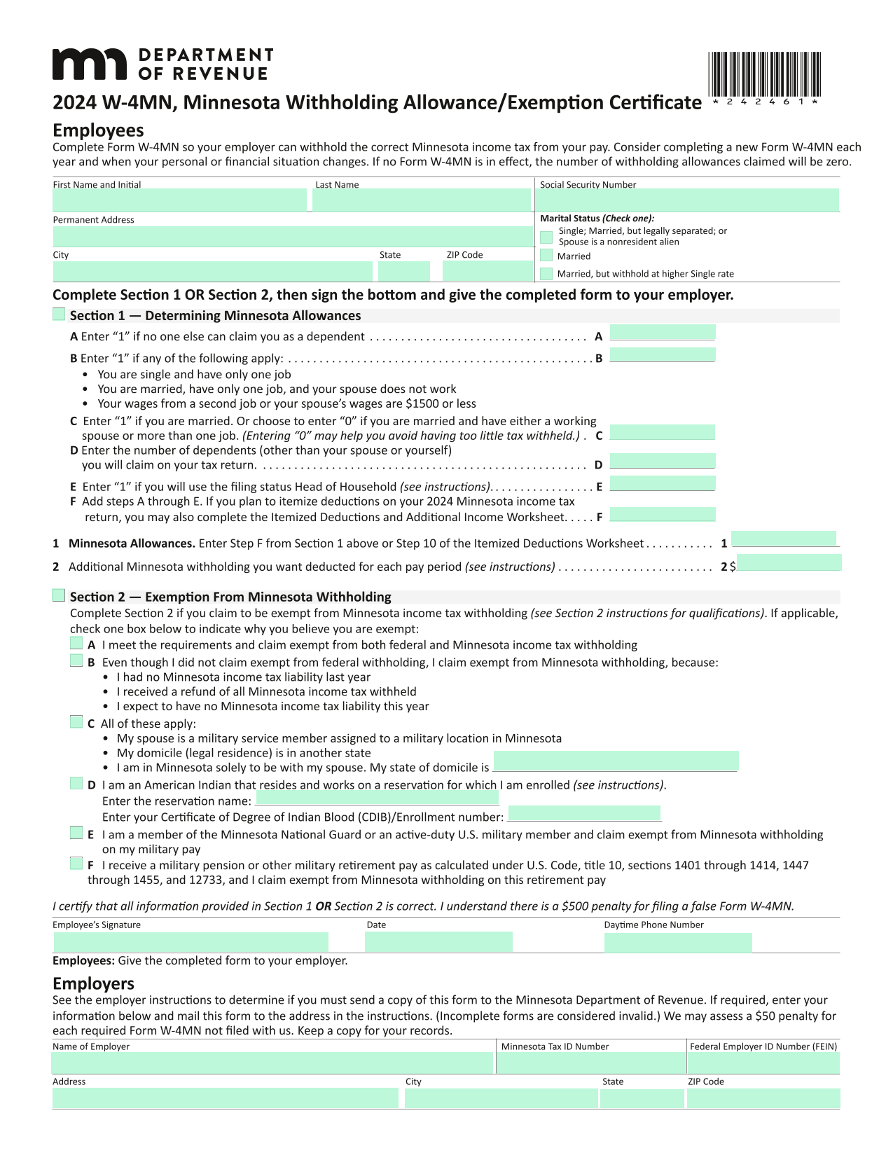 Blank W 9 Form Printable