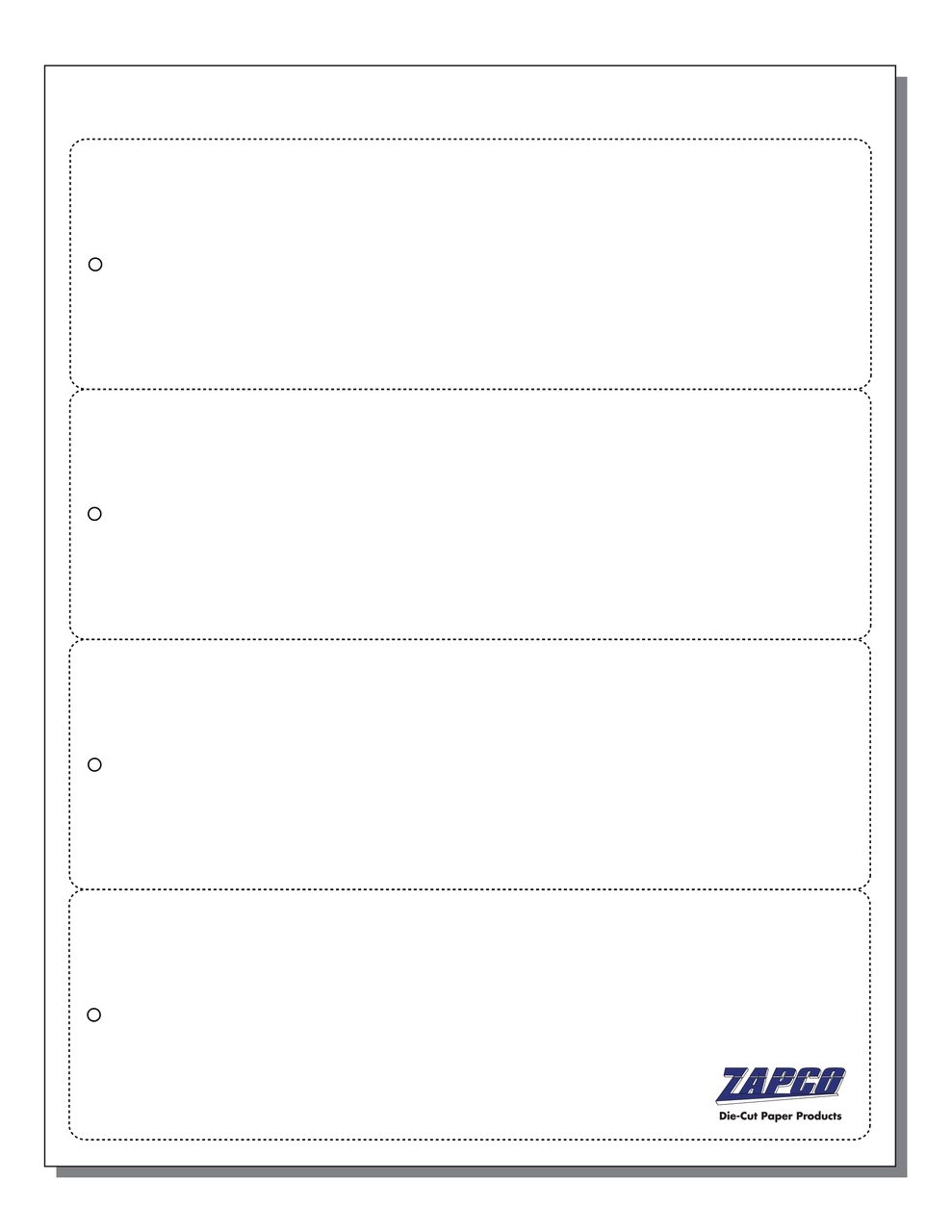 Item 1117 4 Up 2 1 2 X 8 Bookmark Paper 8 1 2 X 11 Sheet Zapco Paper