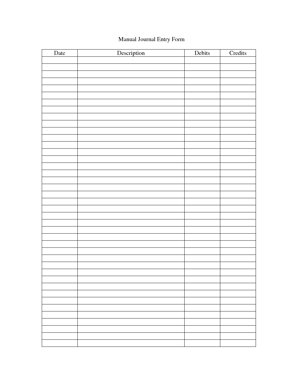 Journal Entry Form 15 Free PDF Printables Printablee