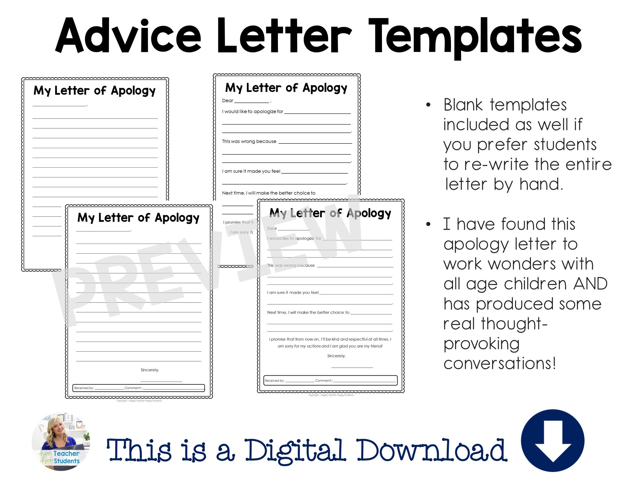 Kids Apology Letter Printable Apology Template For Children How To Write Apology Letter Apology Note For Kid Apology Card From Child Etsy