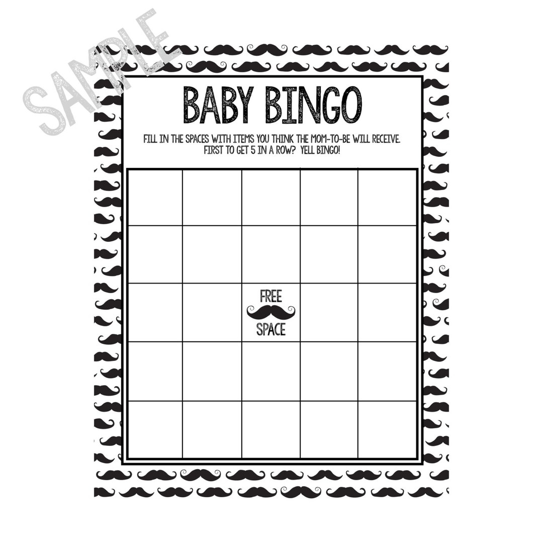 Printable Baby Bingo Blank Template