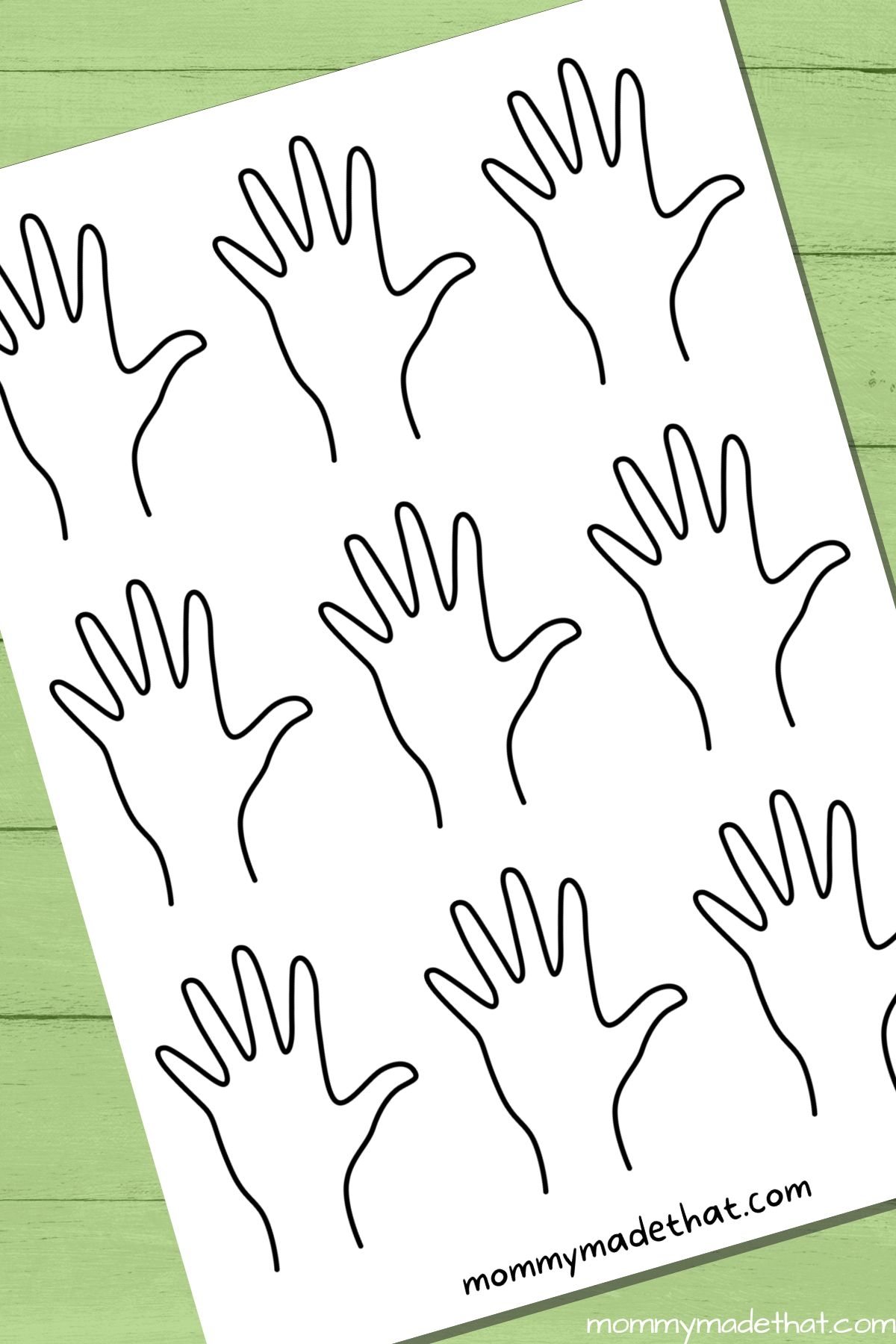 Blank Hands Template Printable