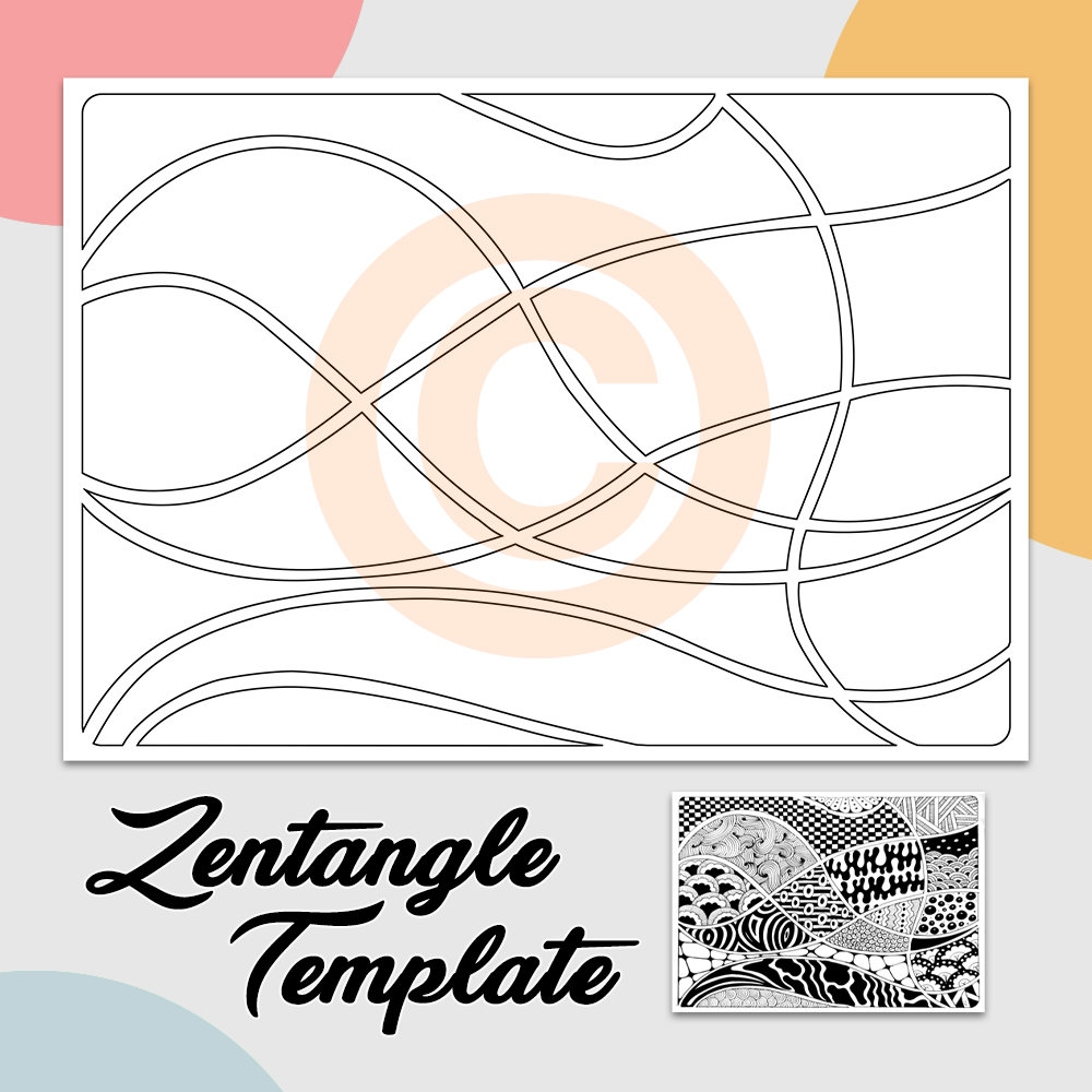 Make Your Own Creative Template For Zentangle Zentangle Patterns Template Etsy