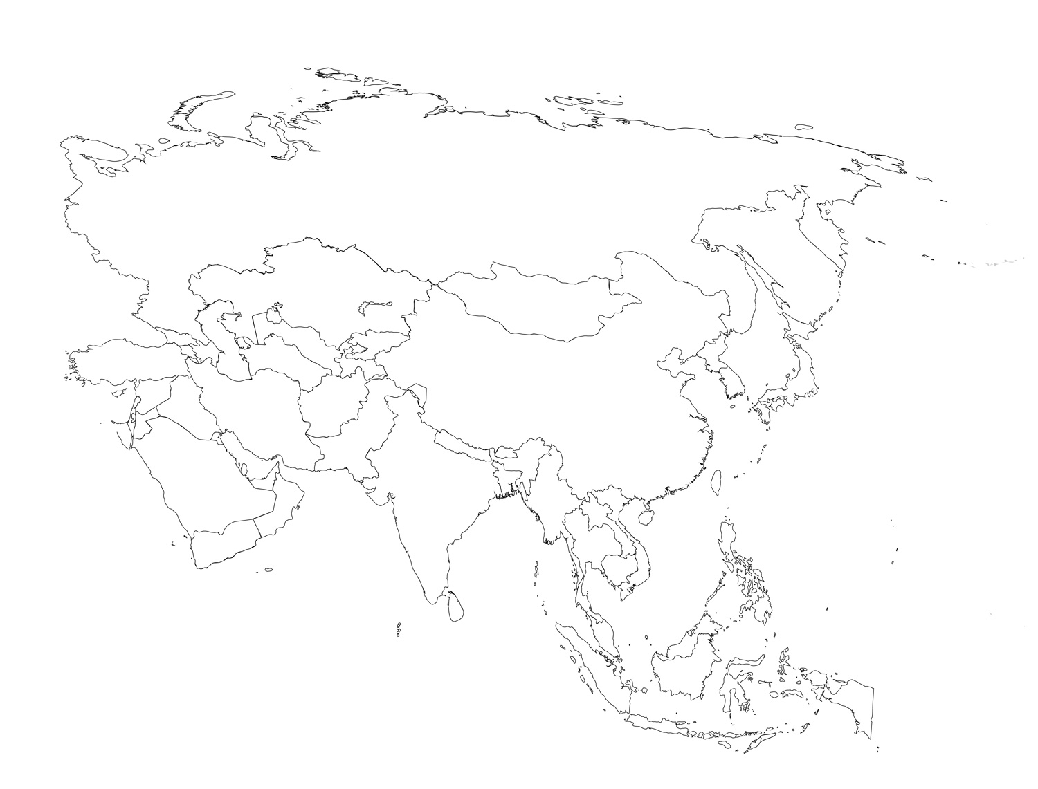 Map of asia Tim s Printables