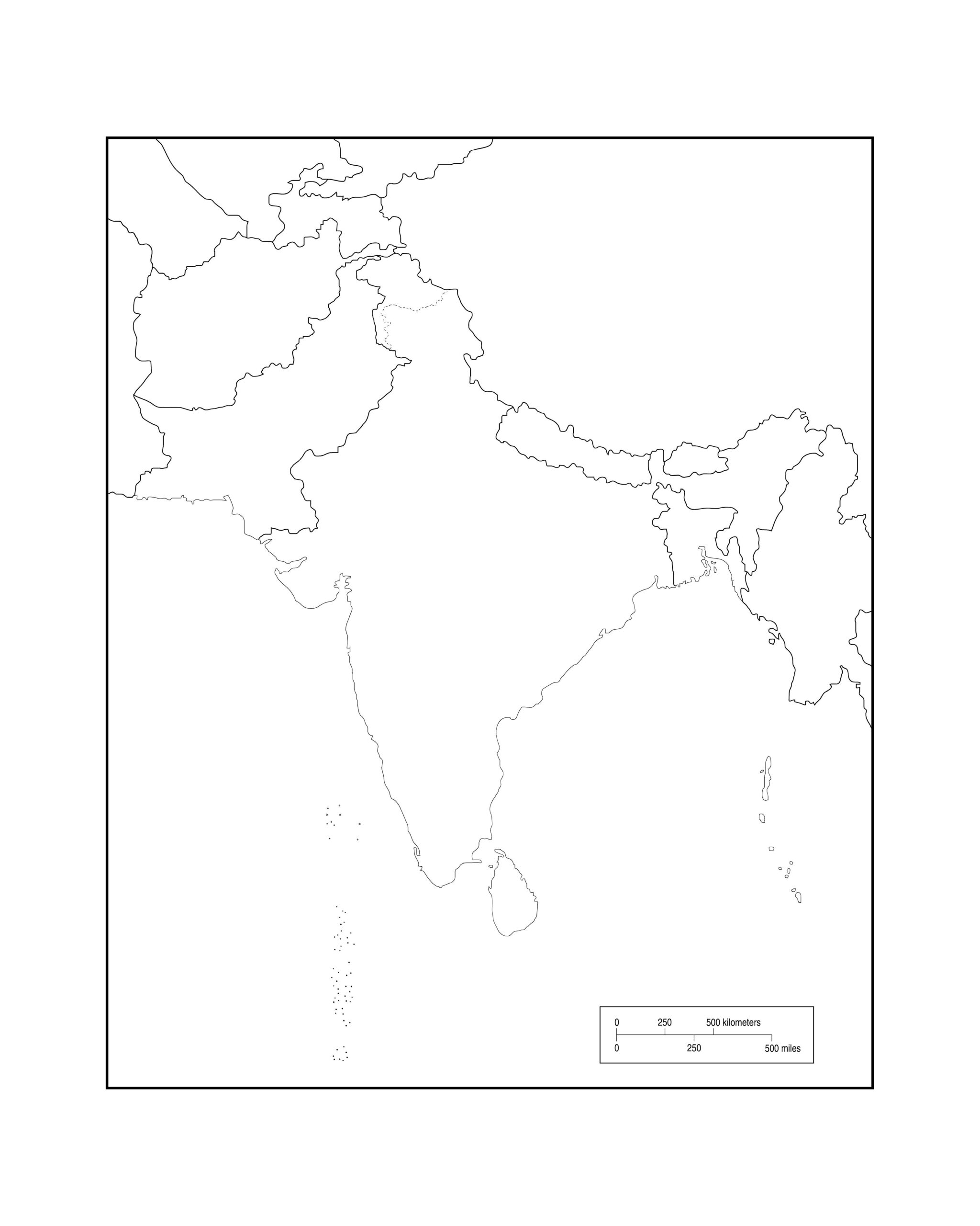 Printable Blank Asia Map Worksheet