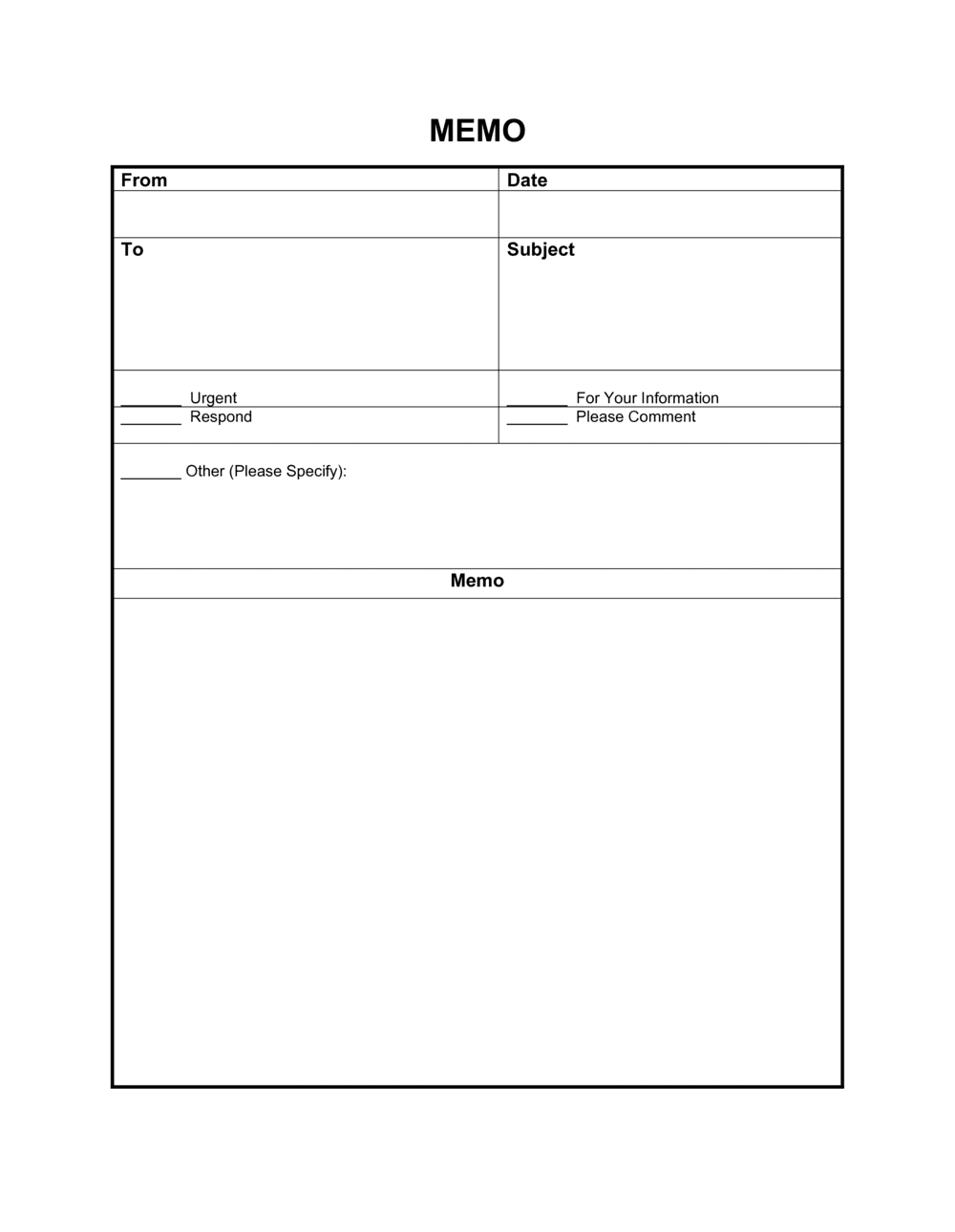 Memo Template