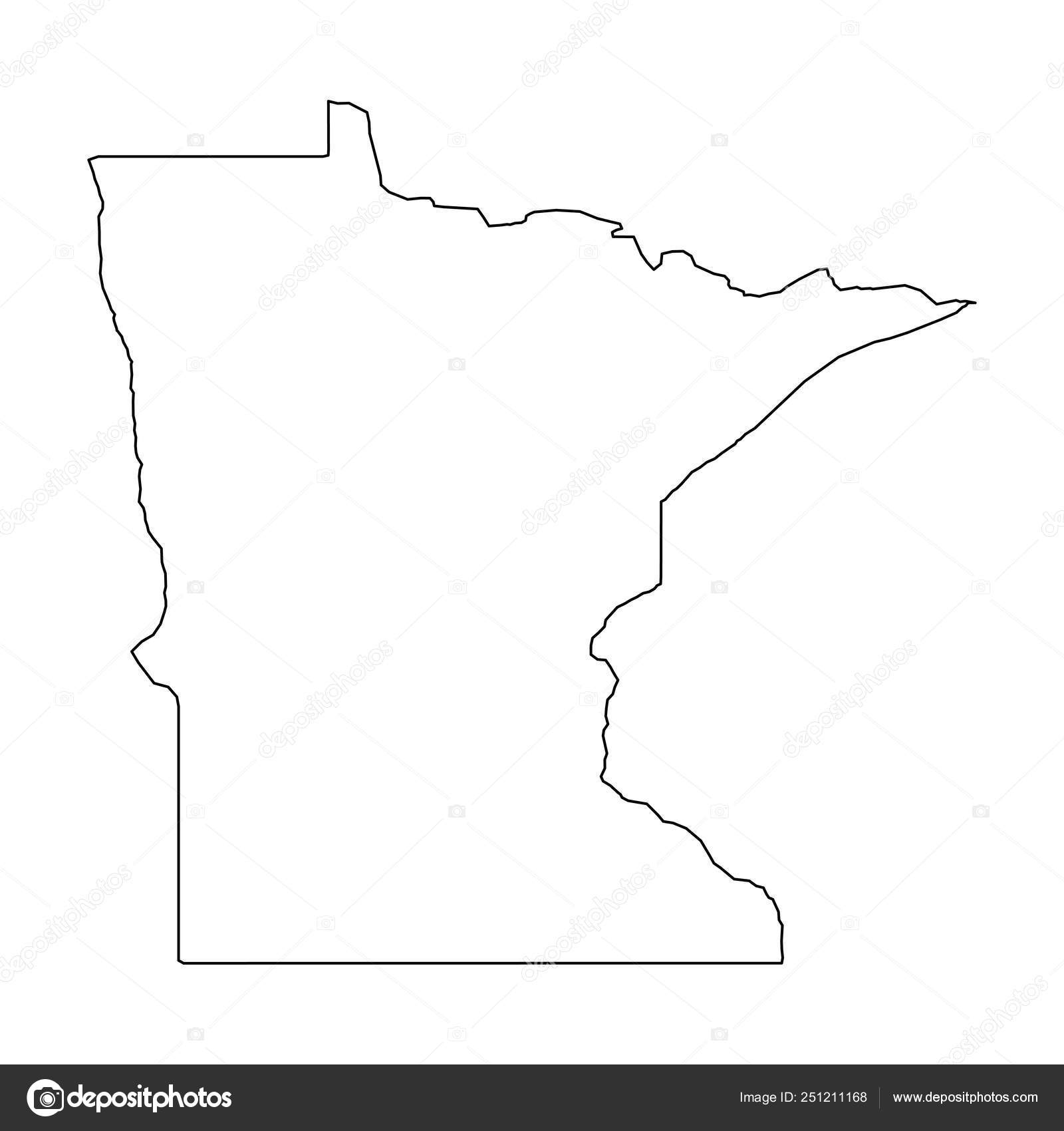 Minnesota State Of USA Solid Black Outline Map Of Country Area Simple Flat Vector Illustration Stock Vector By pyty 251211168
