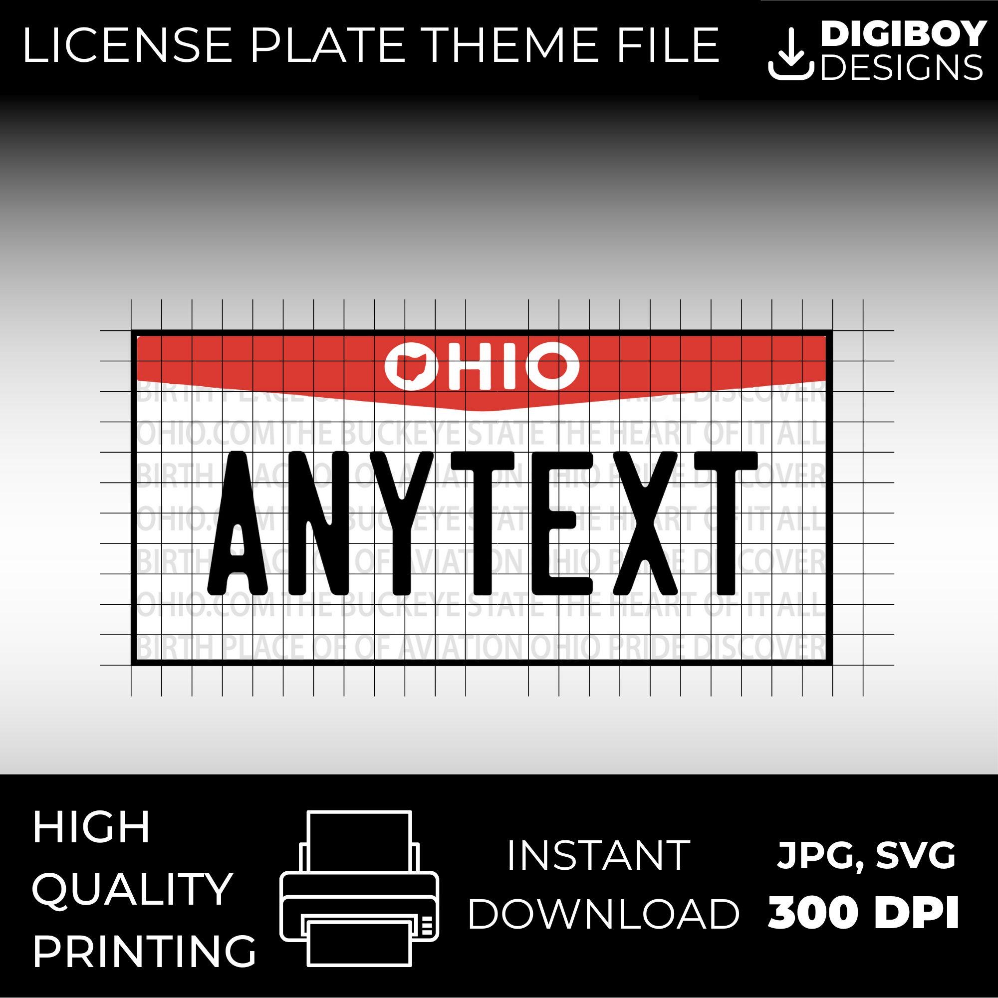 Blank Printable Ohio License Plate Template