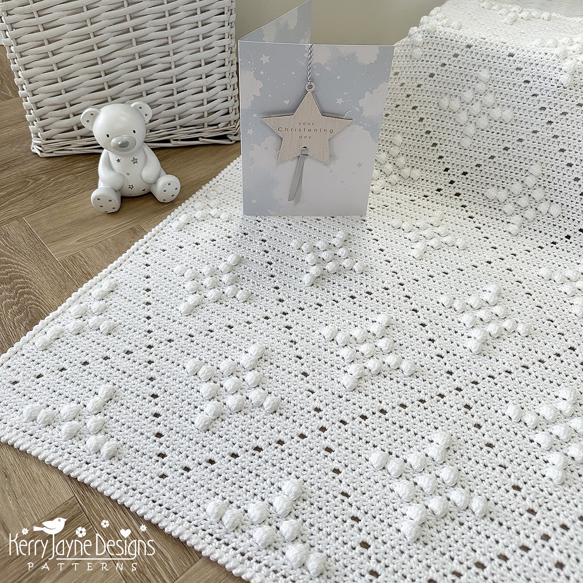 Once Upon A Star Crochet Blanket Pattern Christening Baptism Special Occasion Photo Tutorial And Full Graphghan Of Blanket To Print Out Etsy