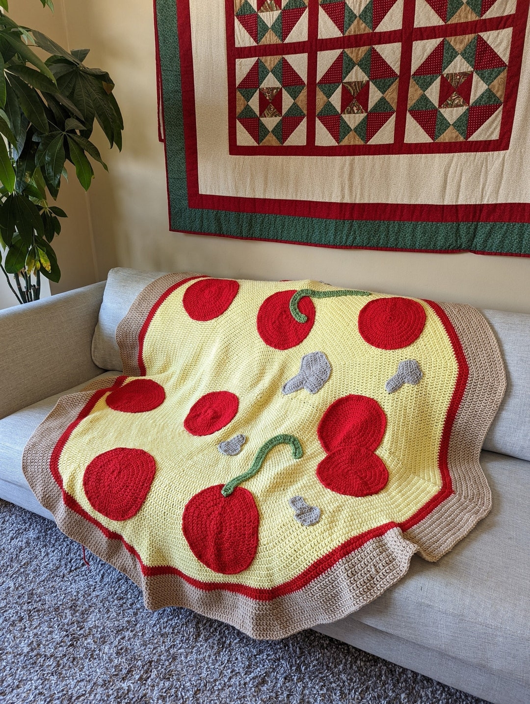 Free Printable Crochet Pizza Blanket Pattern