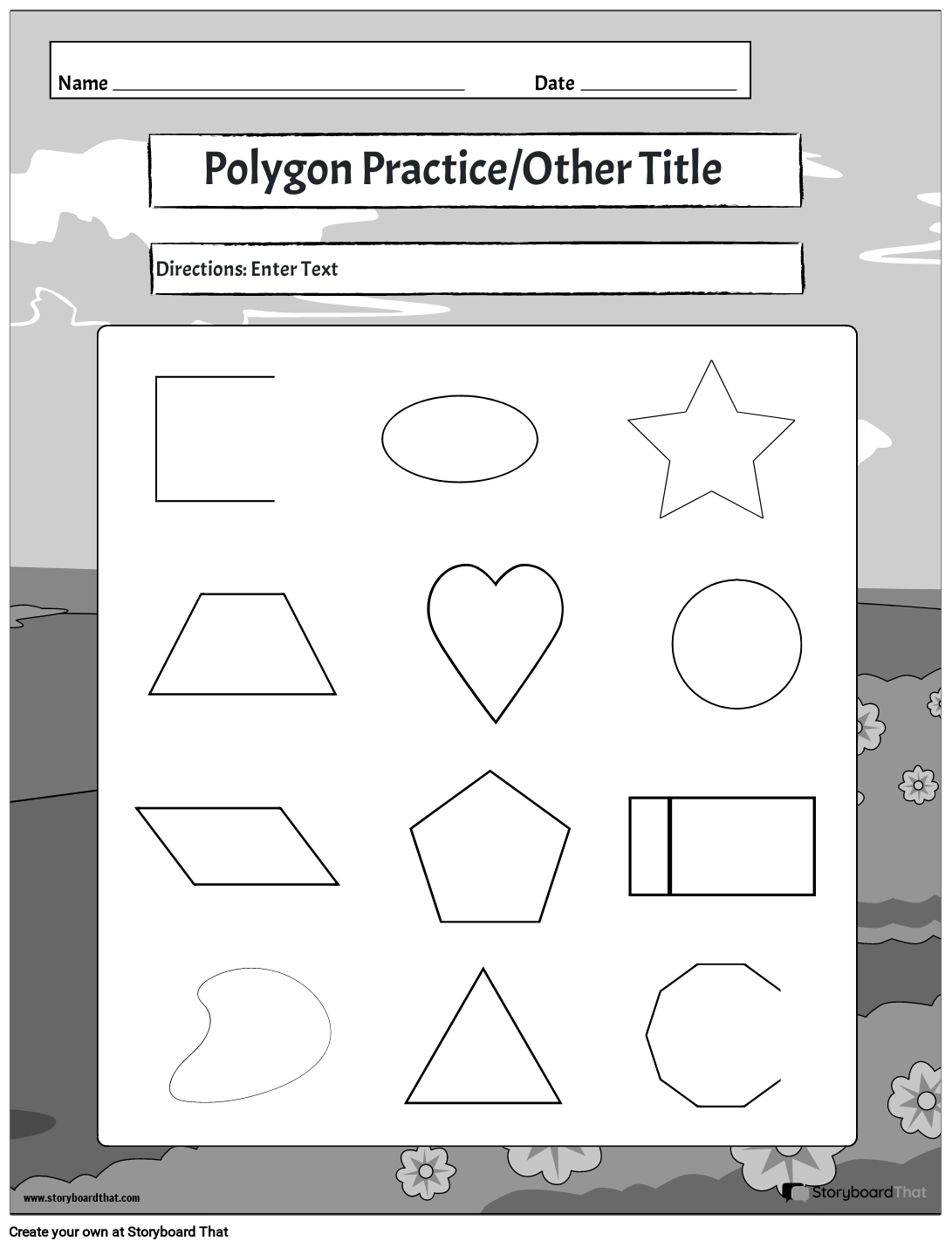Polygon Worksheets Create Print With Storyboard That