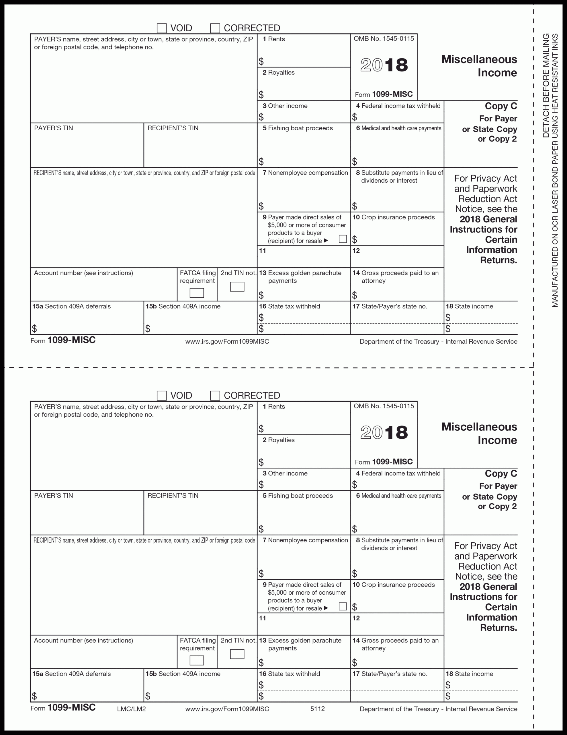 Printable Blank 1099-Misc Form
