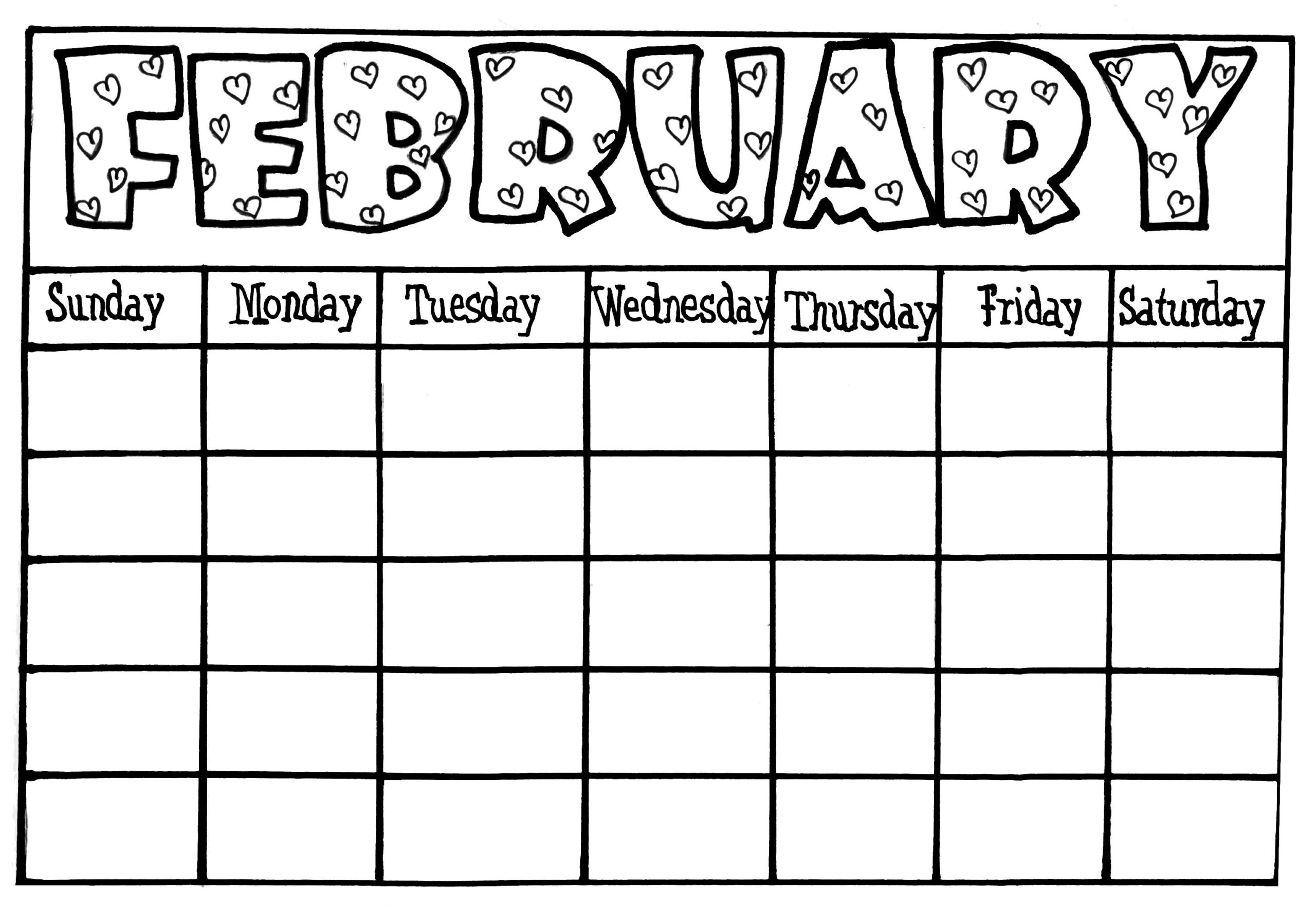 Free Printable Prek Calendar Blank