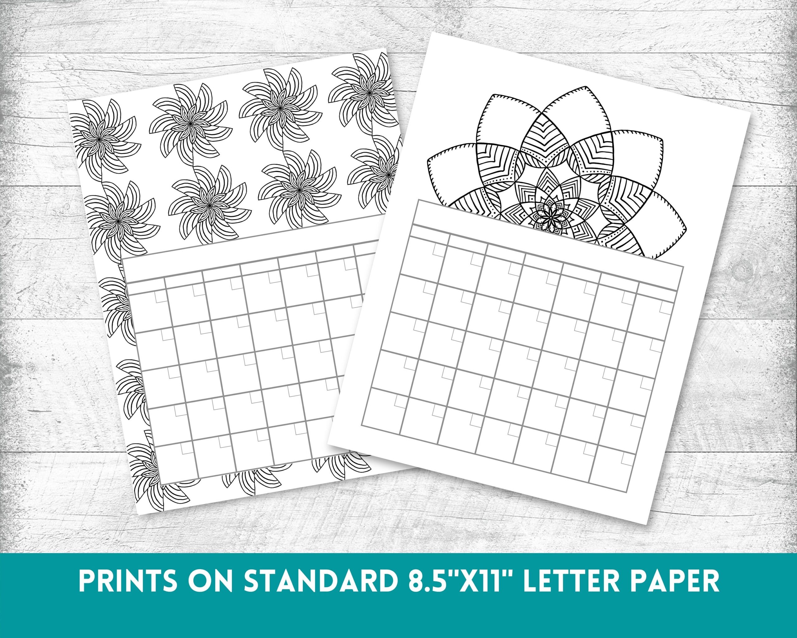 Printable Blank Mandalas Calendar