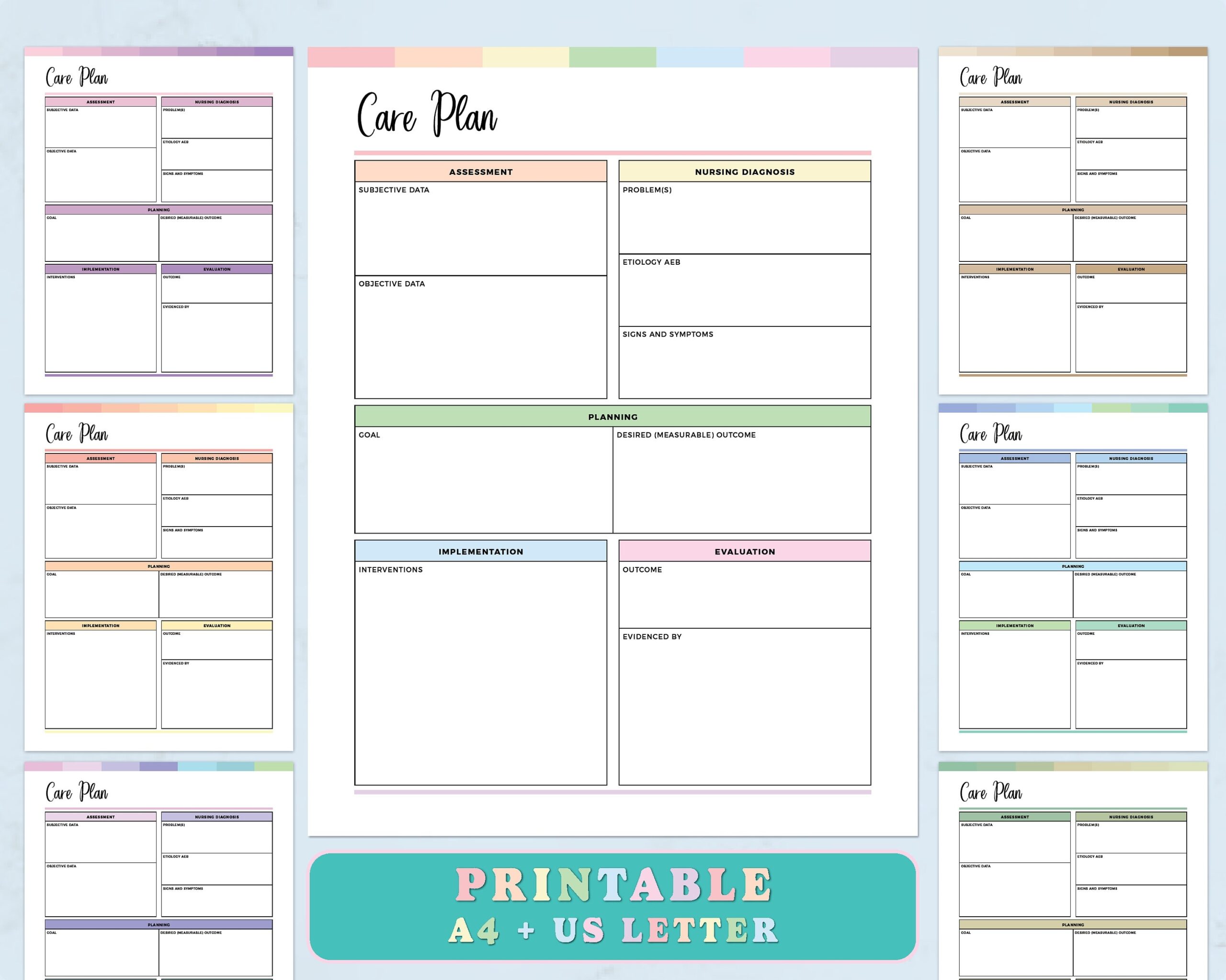 Printable Nursing Care Plan Template Nursing Student Care Plan Nurse Care Plan Nursing School Care Plan Nursing Diagnosis Etsy