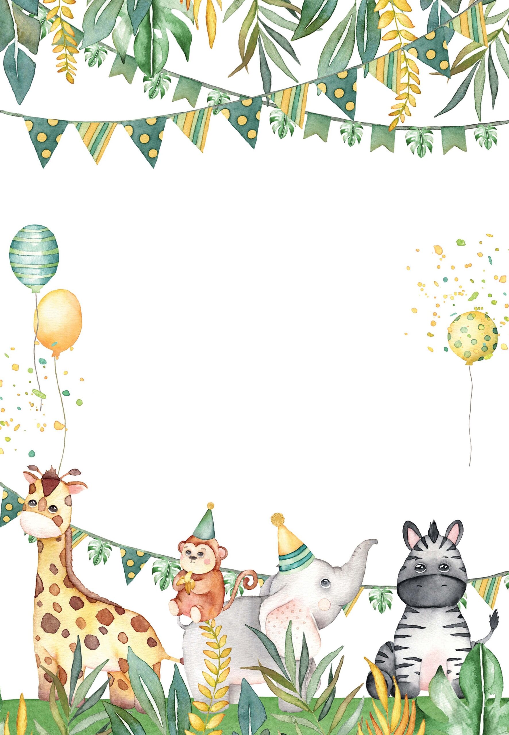 Safari Animal 1st Birthday Invitation Template Greetings Island Safari Animal 1st Birthday Invitation Template Greetings Island