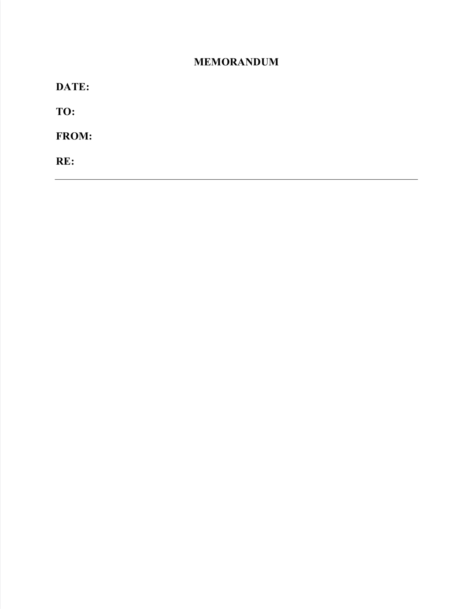 Blank Printable Memo Form