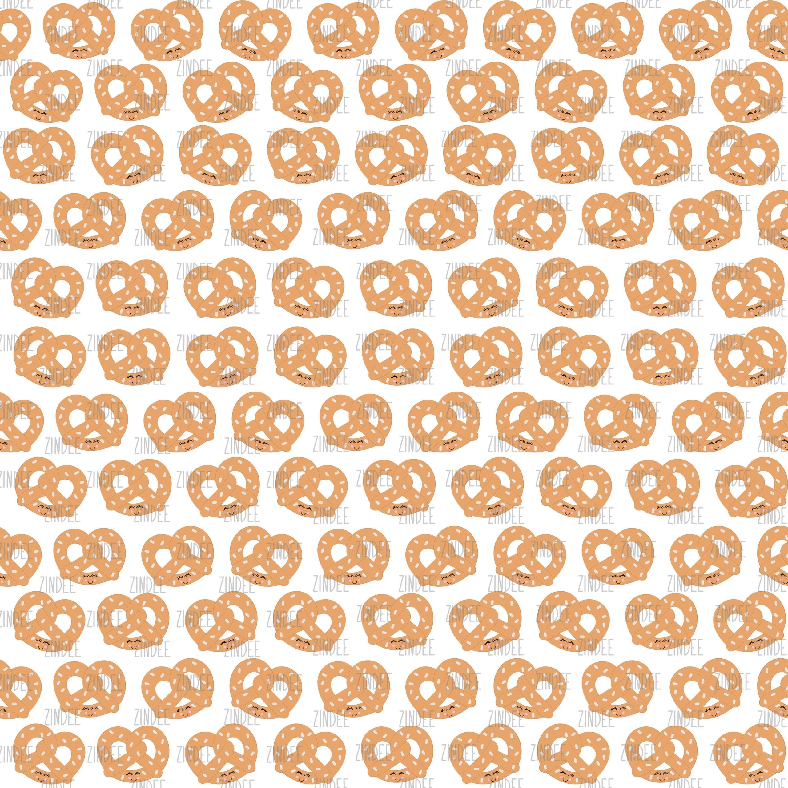 Seamless Pretzels digital Paper Zindee