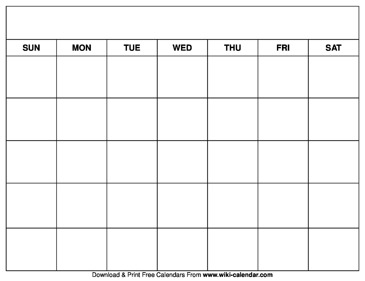 Weekly Blank Calendar Printable Free