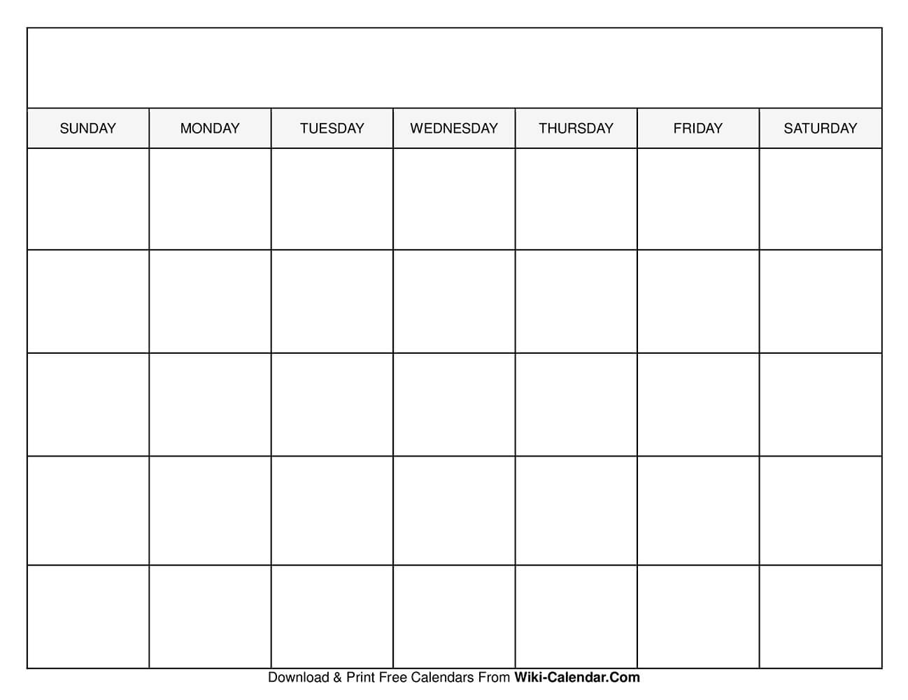 Simple Blank Calendar Templates Free To Download Print
